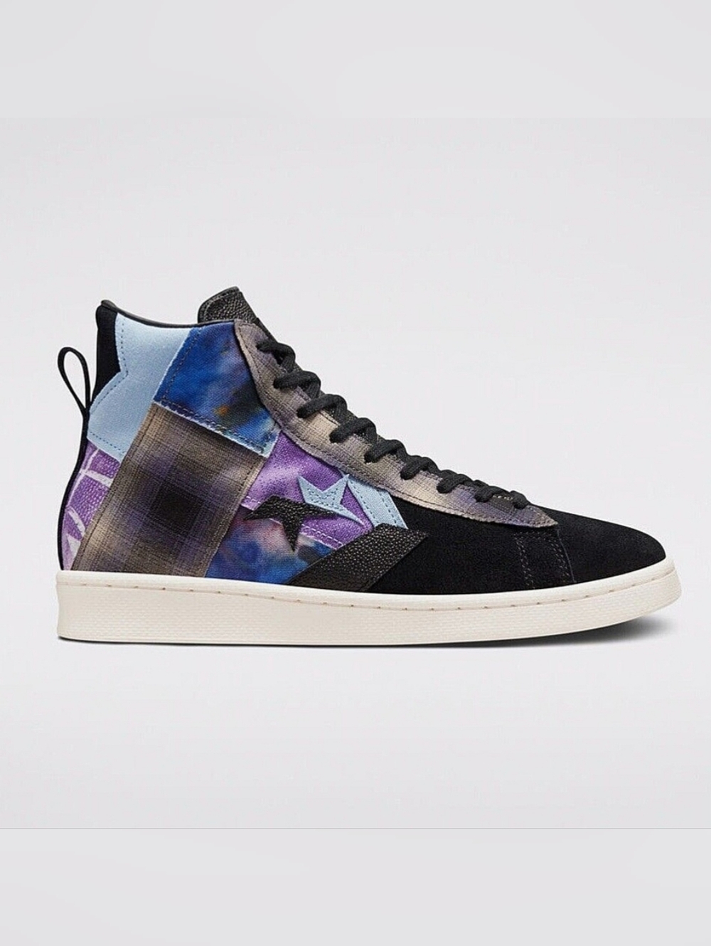 Converse Pro Leather Hi Oubre JR Mens Size 10 Patchwork Suede Black Purple Shoes